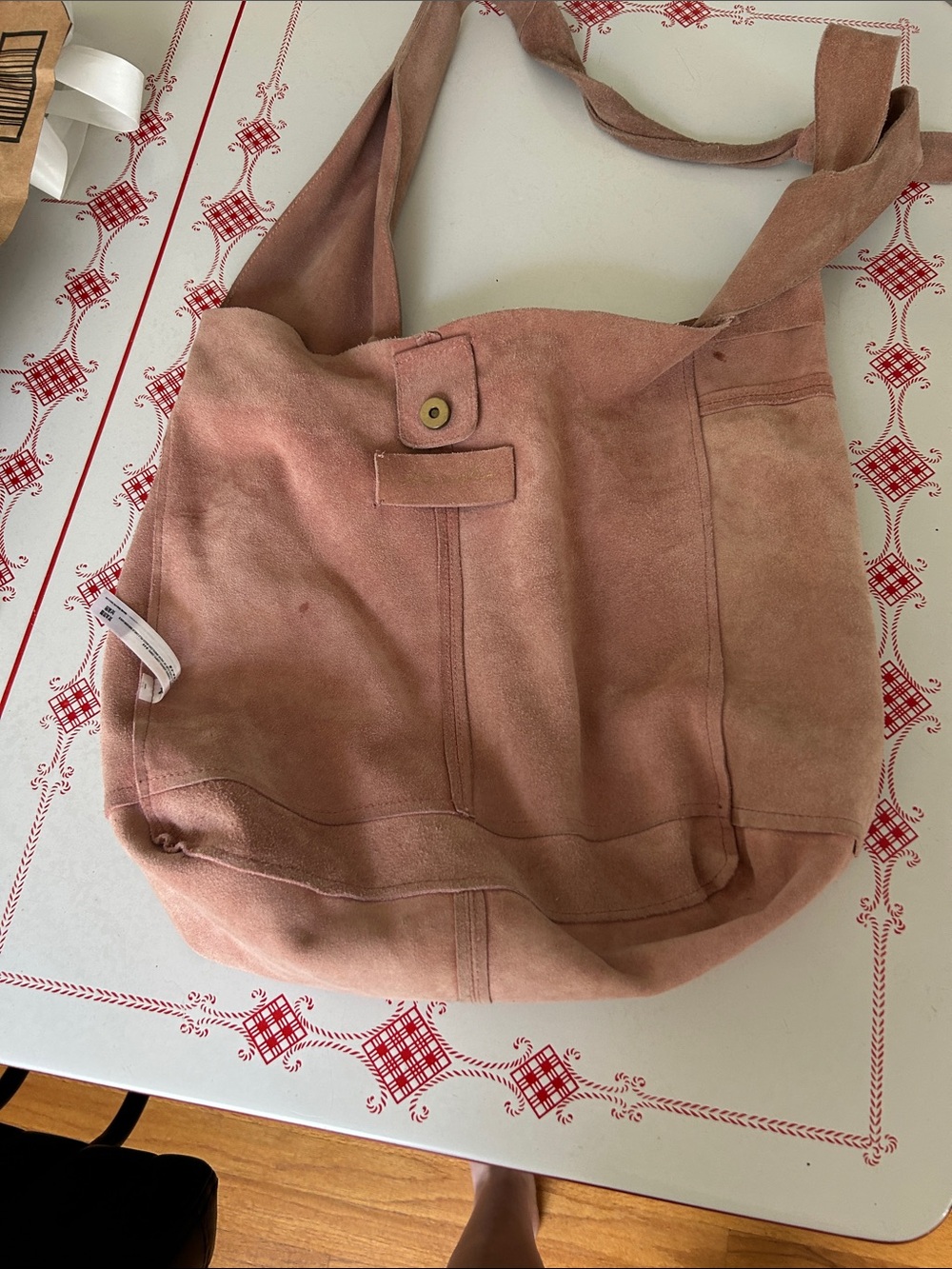 Free People Suede Shoulder Hobo Bag in Dusty Rose Brown - Picture 11 of 15
